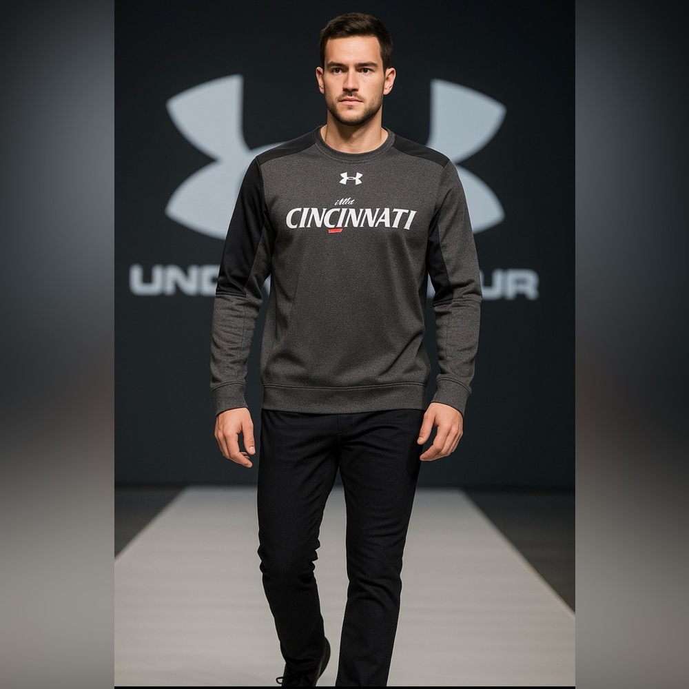 Under Armour Gray and Black Cincinnati Sweatshirt